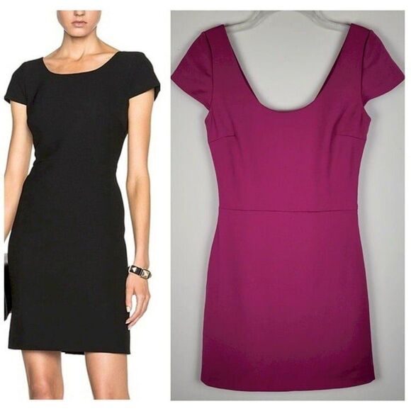 Diane Von Furstenberg Size 4 Monica Back Pleat Short Sleeve Mini Dress Pink - Picture 1 of 12